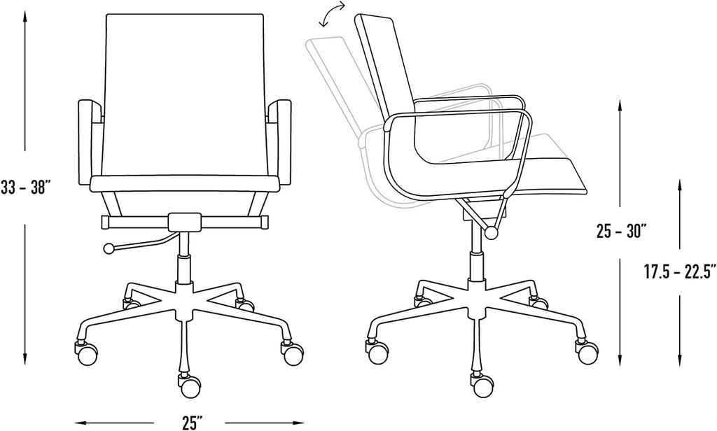 Ribbed Grey Poly-Cotton Fabric Office Chair L161