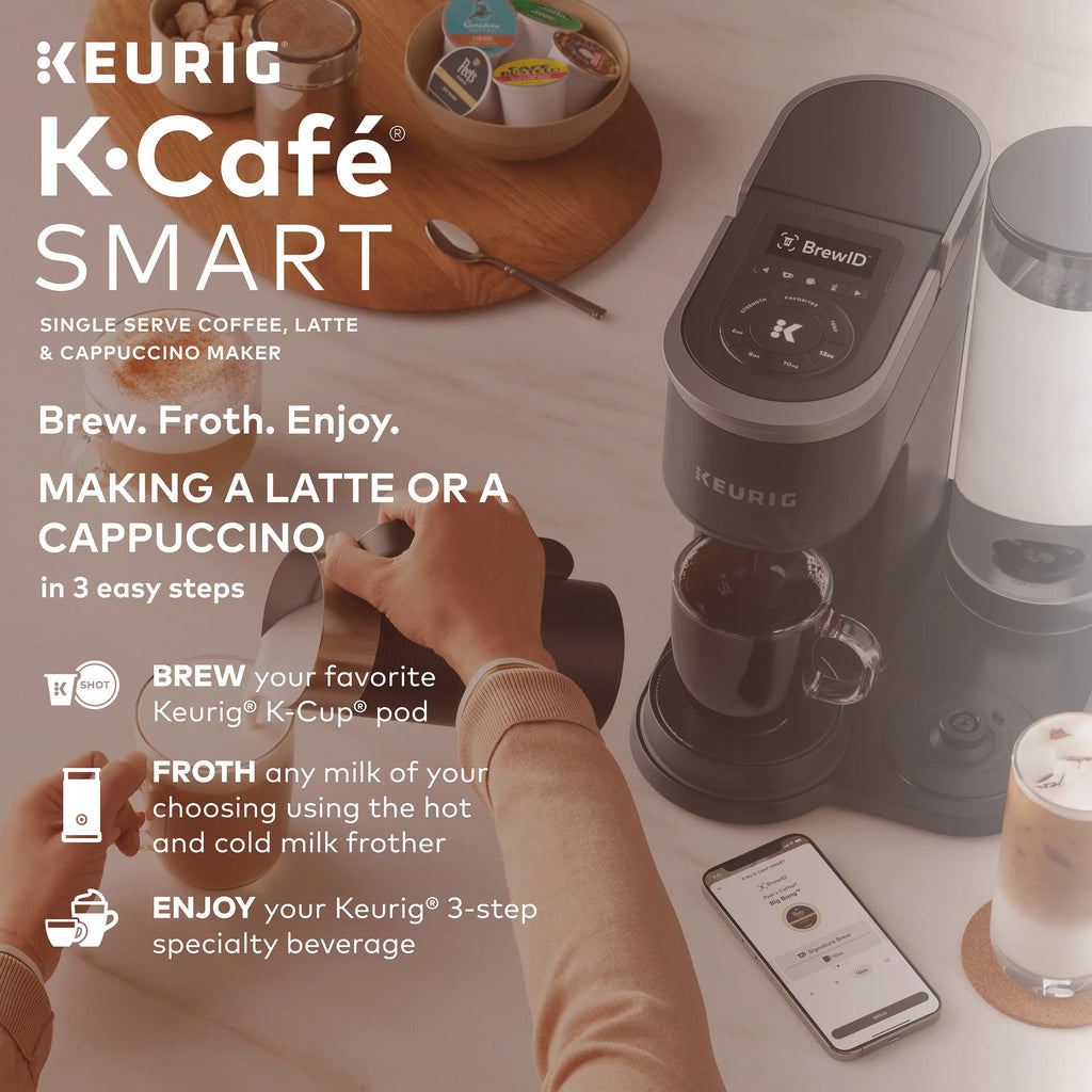 Single Serve K-Cup Pod Coffee Latte and Cappuccino Maker Black L607