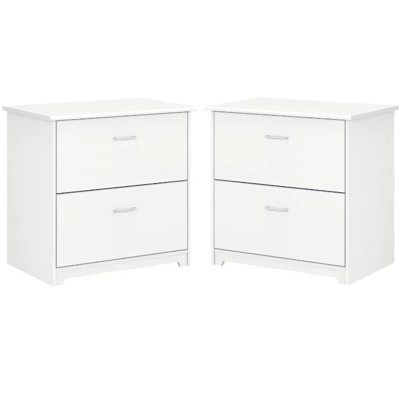 White 2 Drawer Wood Filing Cabinet Set of 2 S723281