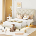Twin Size Upholstered Linen Platform Bed B212