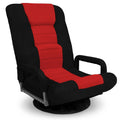 Foldable Adjustable Swivel Gaming Floor Chair with Armrest Handles P30552