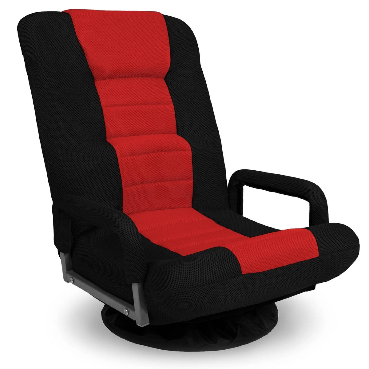 Foldable Adjustable Swivel Gaming Floor Chair with Armrest Handles P30552