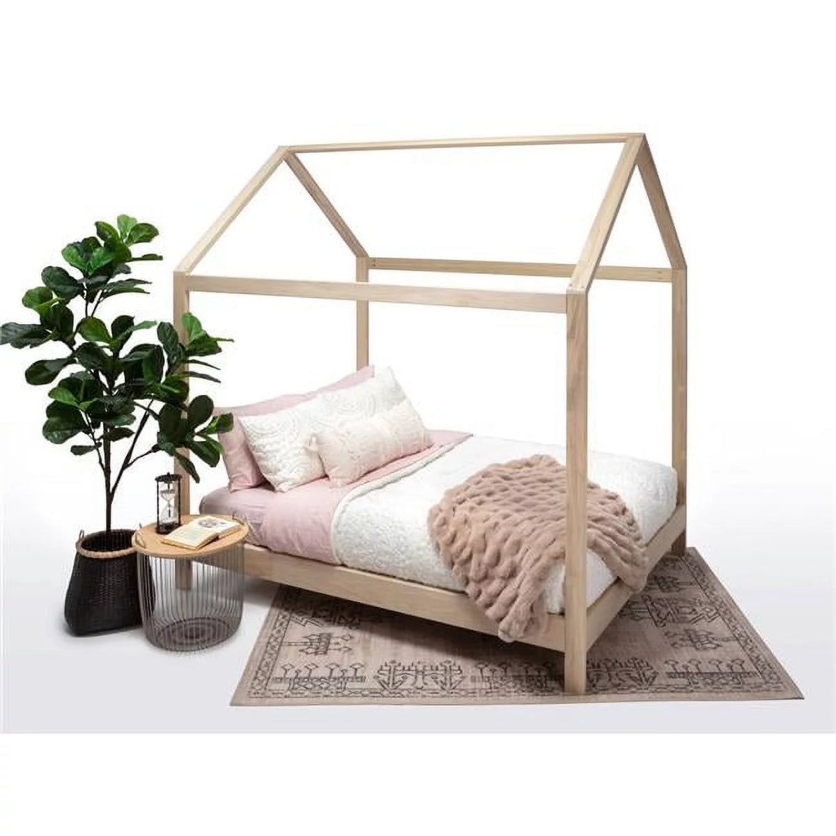 Queen Size House Bed with Raised Base I637585
