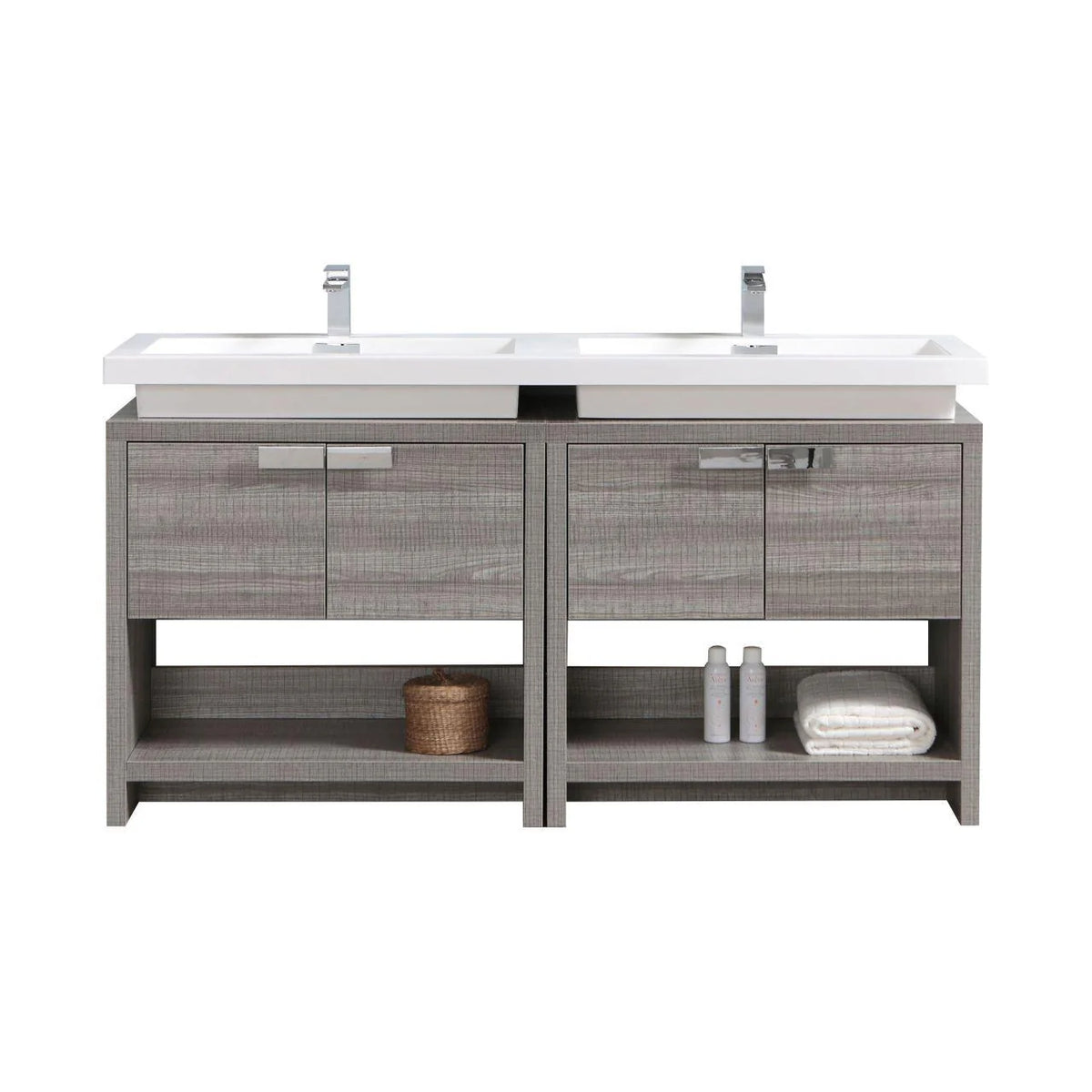 63 in. Ash Gray Bathroom Vanity A137