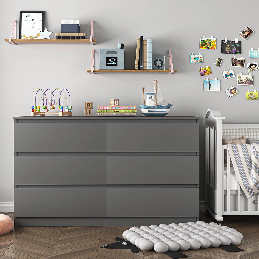 White 6 Drawer Dresser I33848
