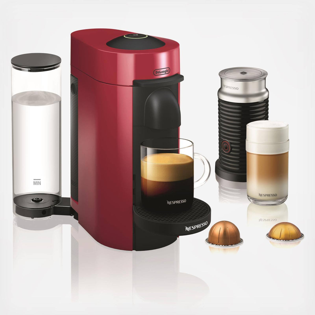 Cherry Red Coffee Maker and Espresso Machine with Milk Frother K5303