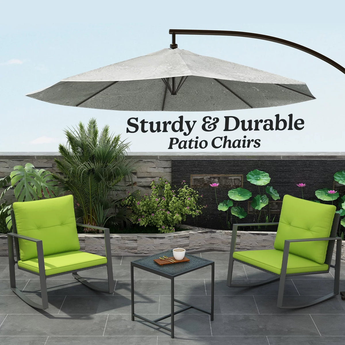 3-Piece Outdoor Bistro Set Green A609005