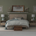 Queen Grey Wood Bed Frame with Adjustable Headboard I75635