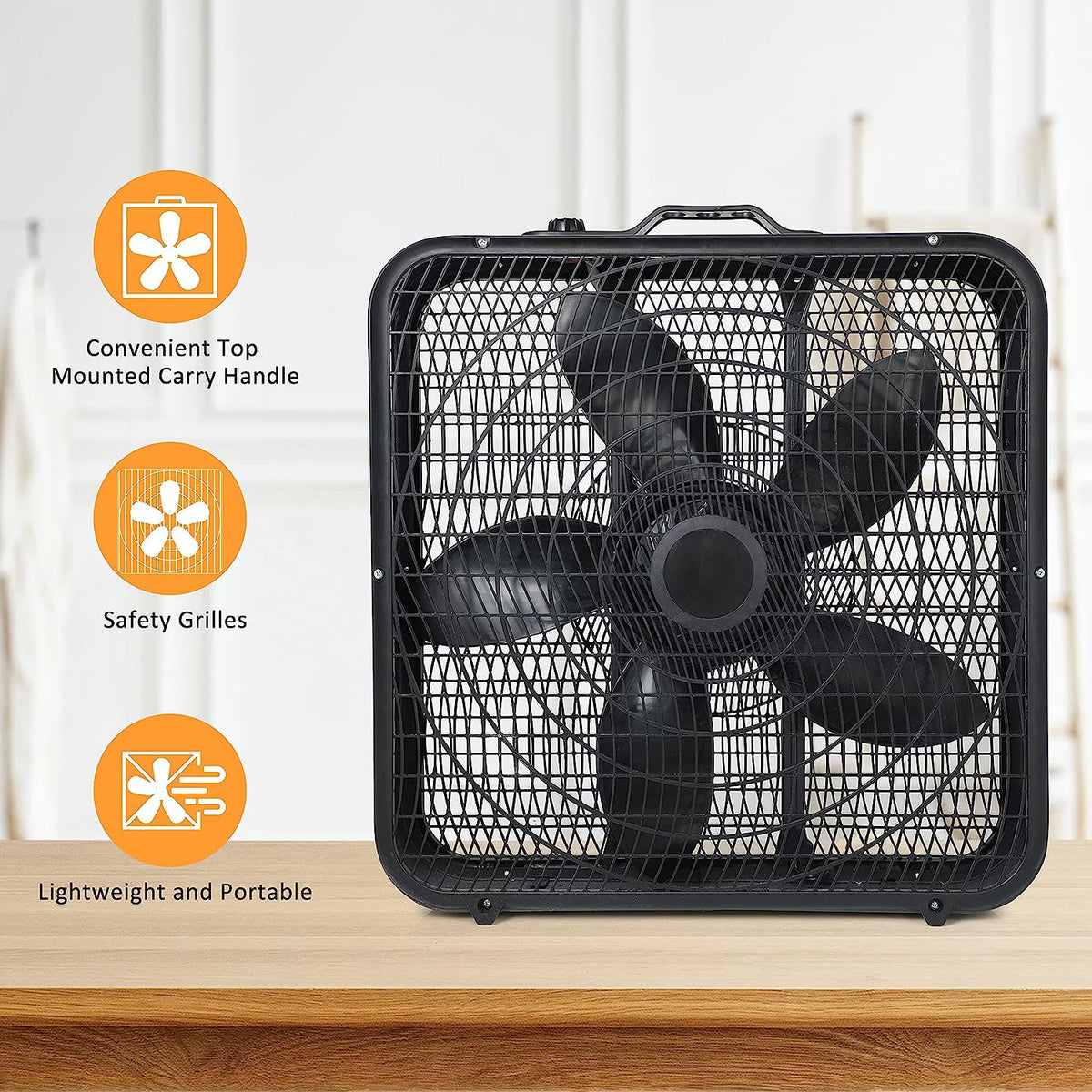 20" 3-Speed Black Box Fan K412515