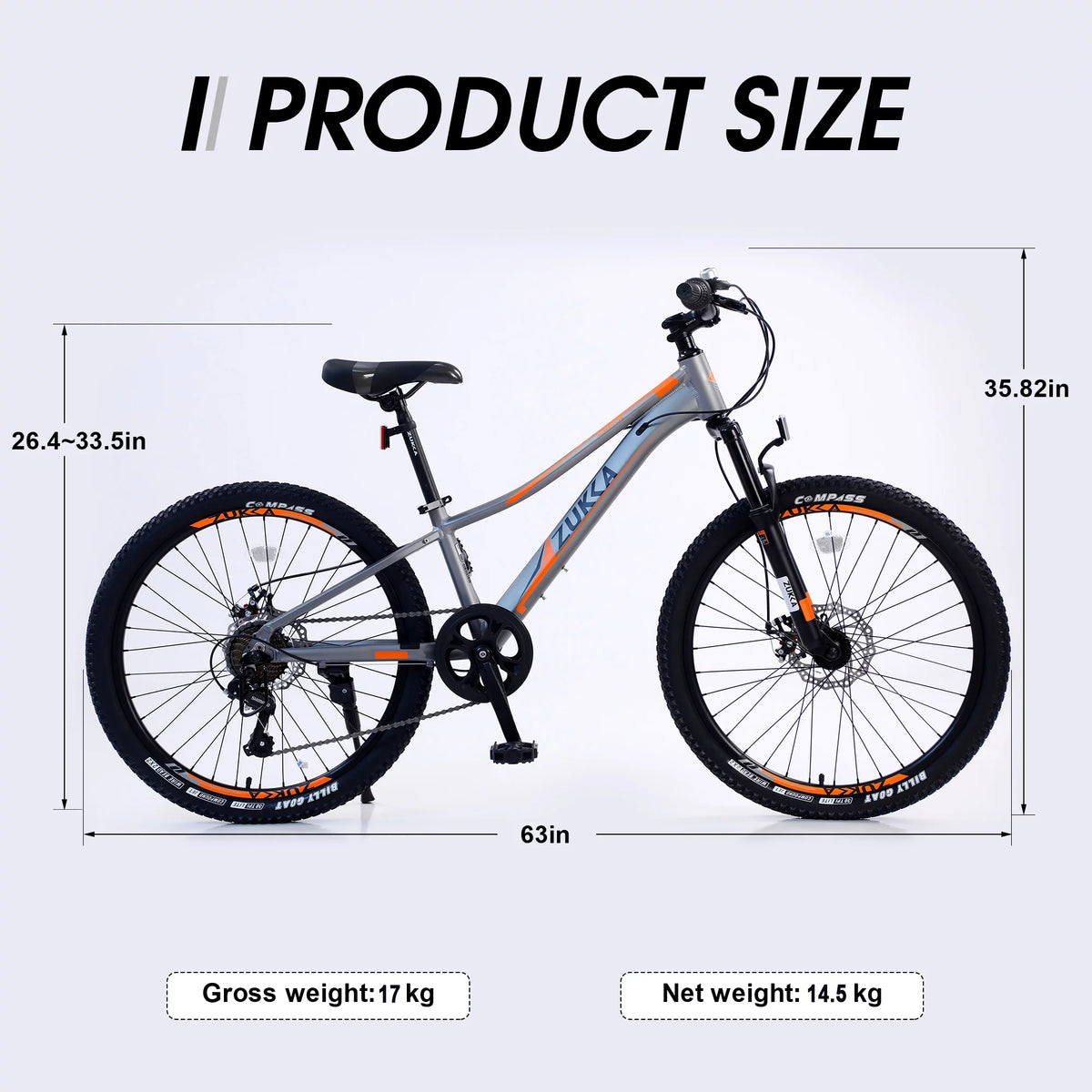 24 Mountain Bike with Aluminium Frame & Disc Brakes I74321