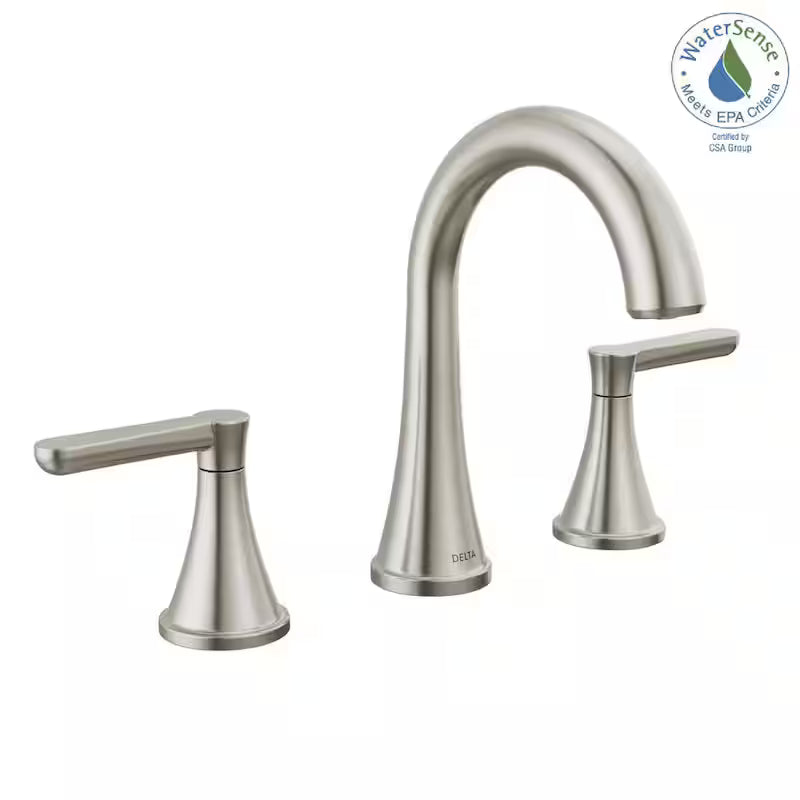 8 in. Widespread Double Handle Bathroom Faucet Brushed Nickel T654
