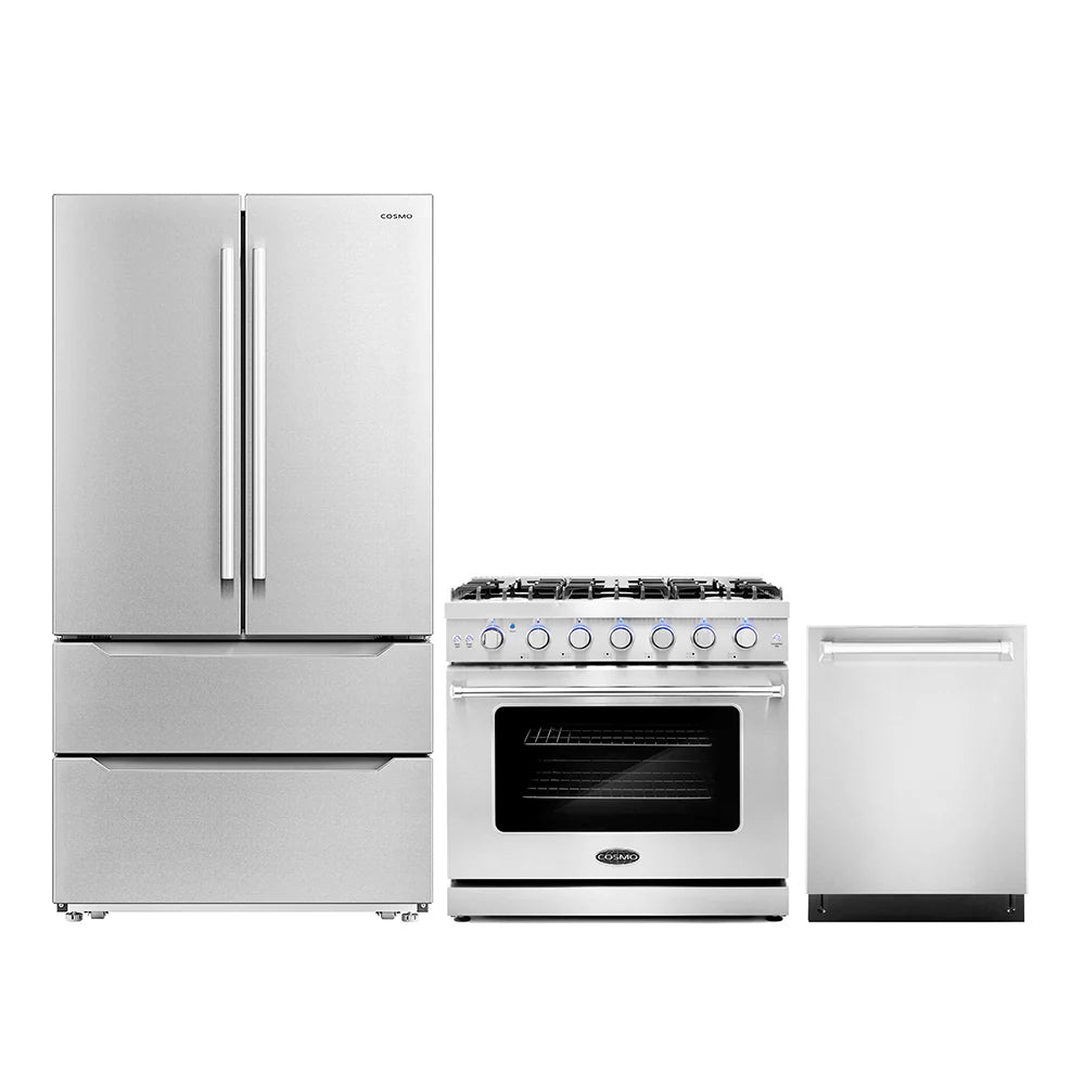 36 Gas Range, Dishwasher and Refrigerator with Ice Maker Y754