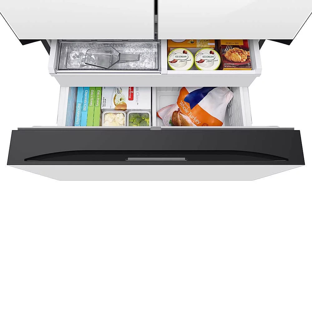 24 Cu. Ft. White Glass 3-Door French Door Counter-Depth Refrigerator K33899