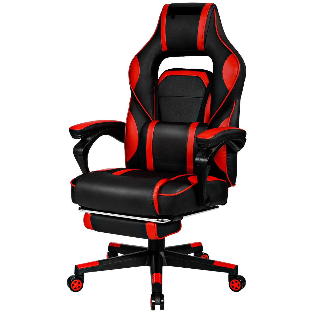 Red Black Ergonomic High Back Racing Gaming Chair with Footrest J556334