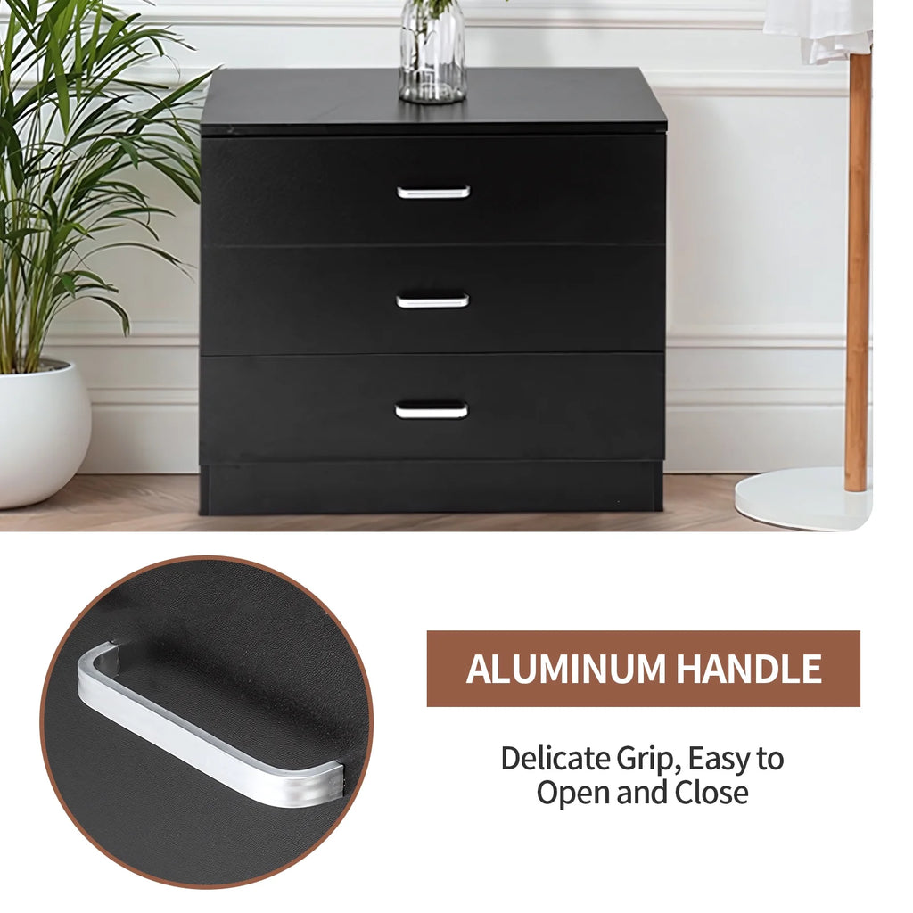 Black Wooden Storage Chest of Drawers Z44922