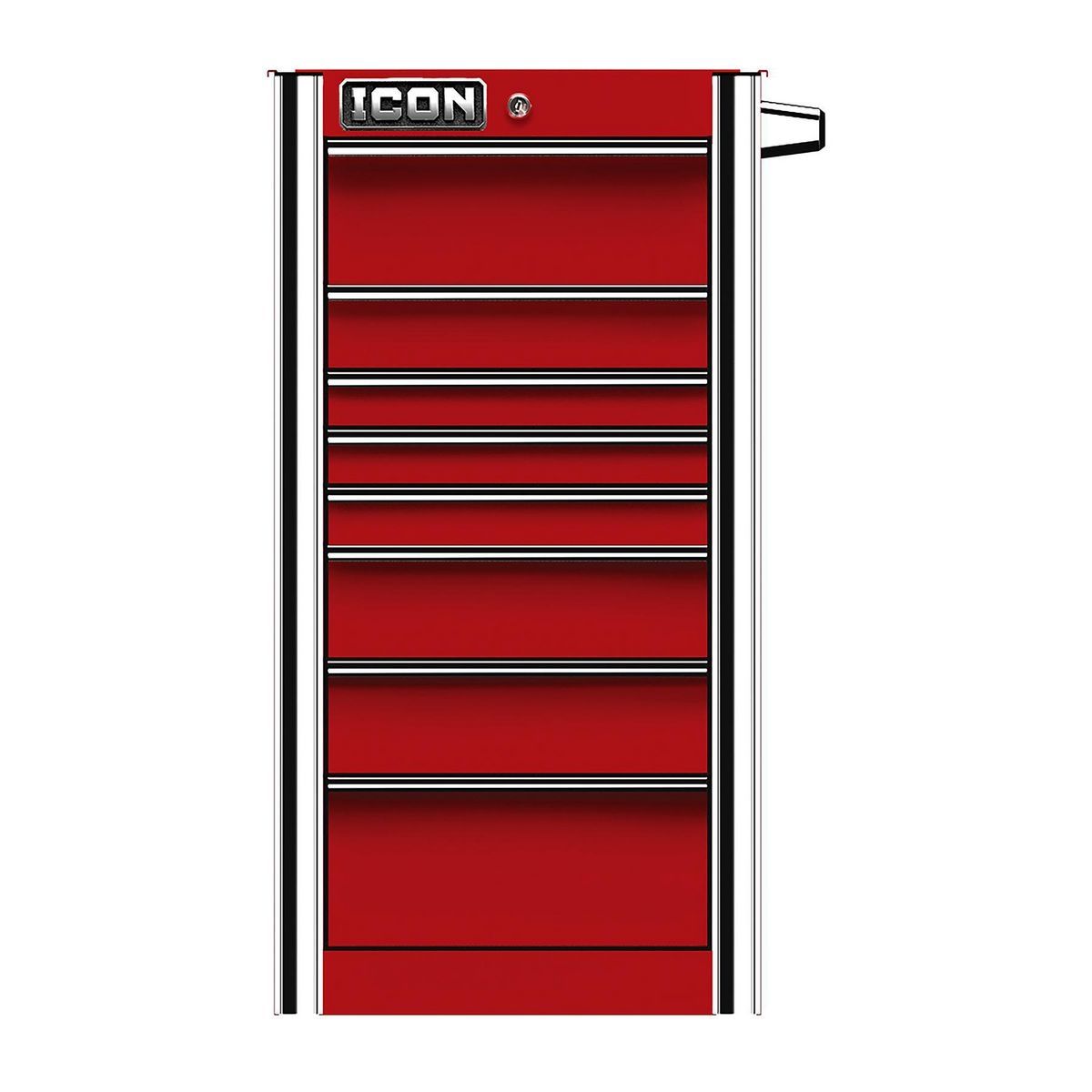 19 in. End Cab, Red Q6129