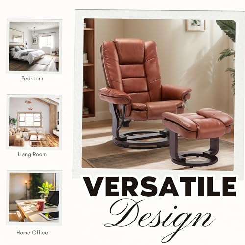 PU Leather Swivel Recliner with Ottoman Z1273