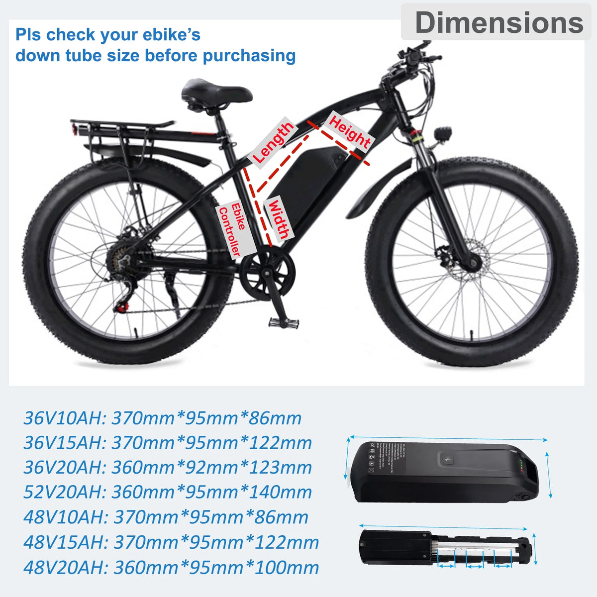 48V 10Ah Lithium Ebike Battery with Charger M283