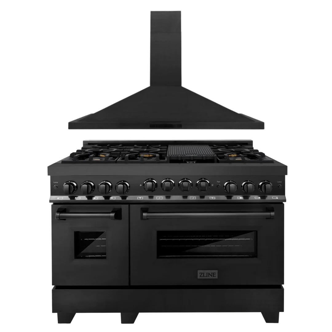 48 in. Gas Range and Wall Mount Range Hood R2871