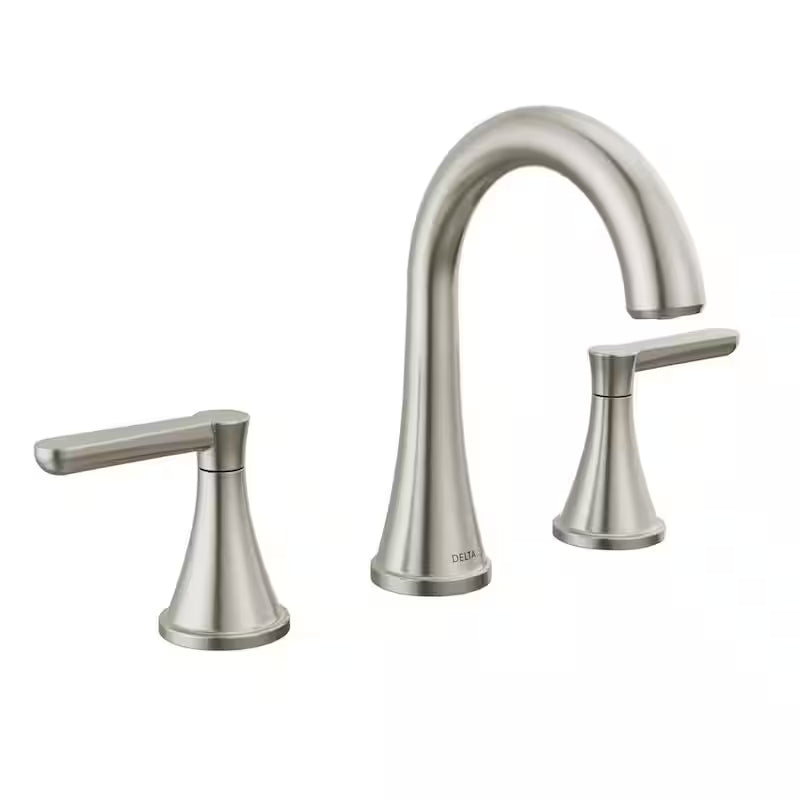 8 in. Widespread Double Handle Bathroom Faucet Brushed Nickel T654