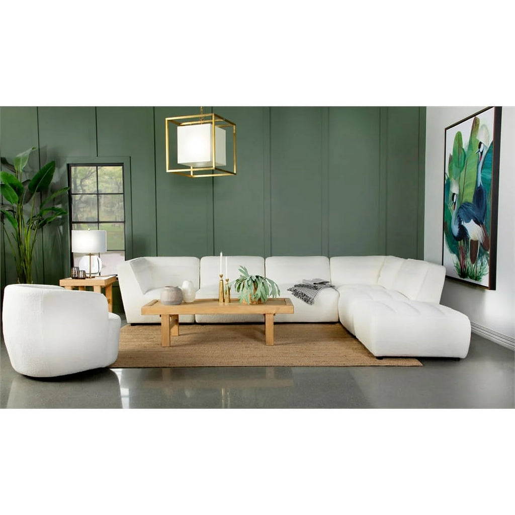 White 6-Piece Faux Leather Sectional Q988