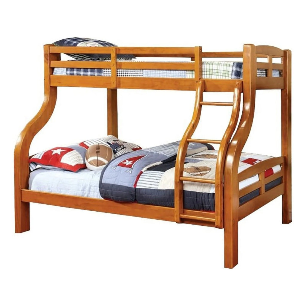 Solid Wood Twin over Full Bunk Bed in Oak M627033