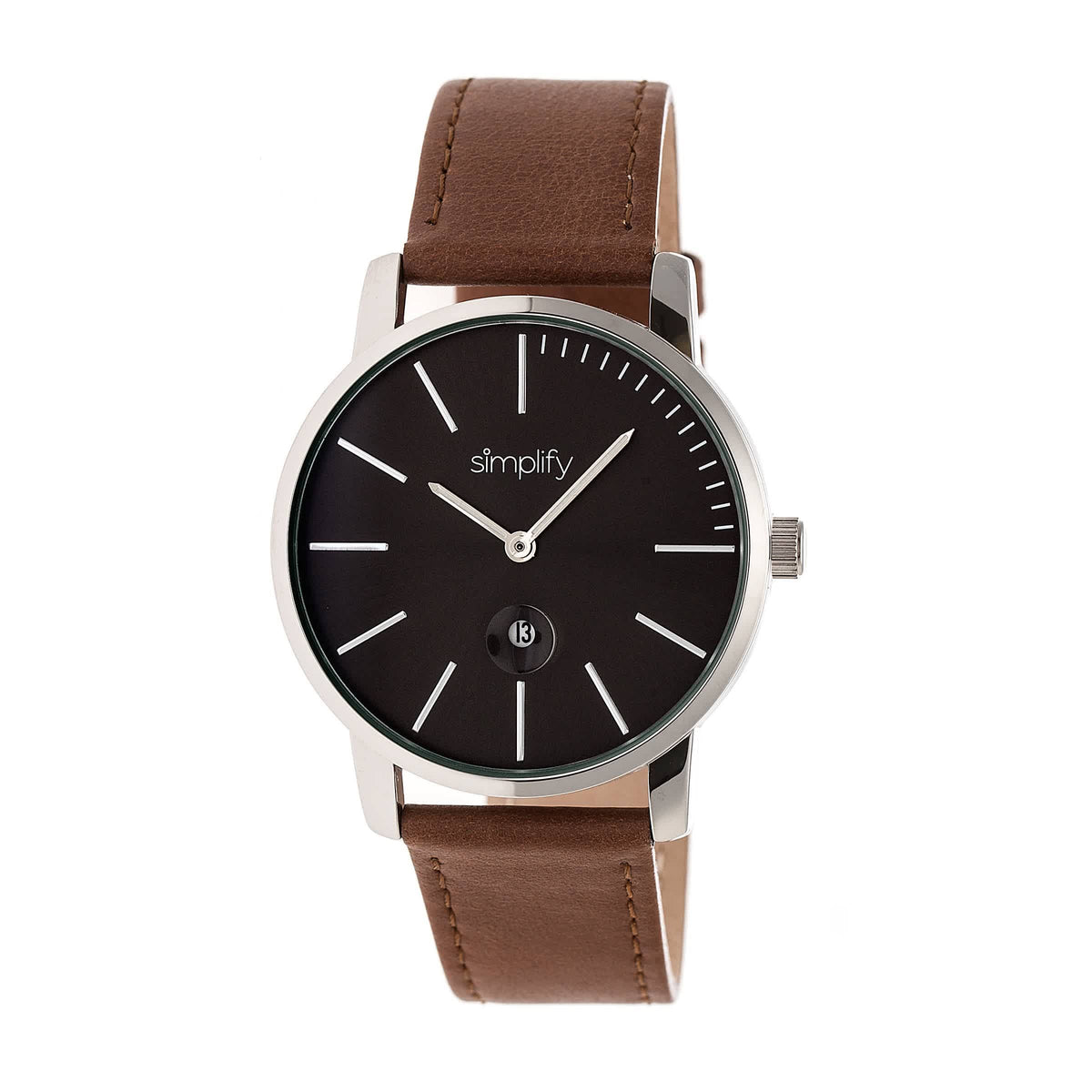 Black Dial Brown Leather Watch Z890