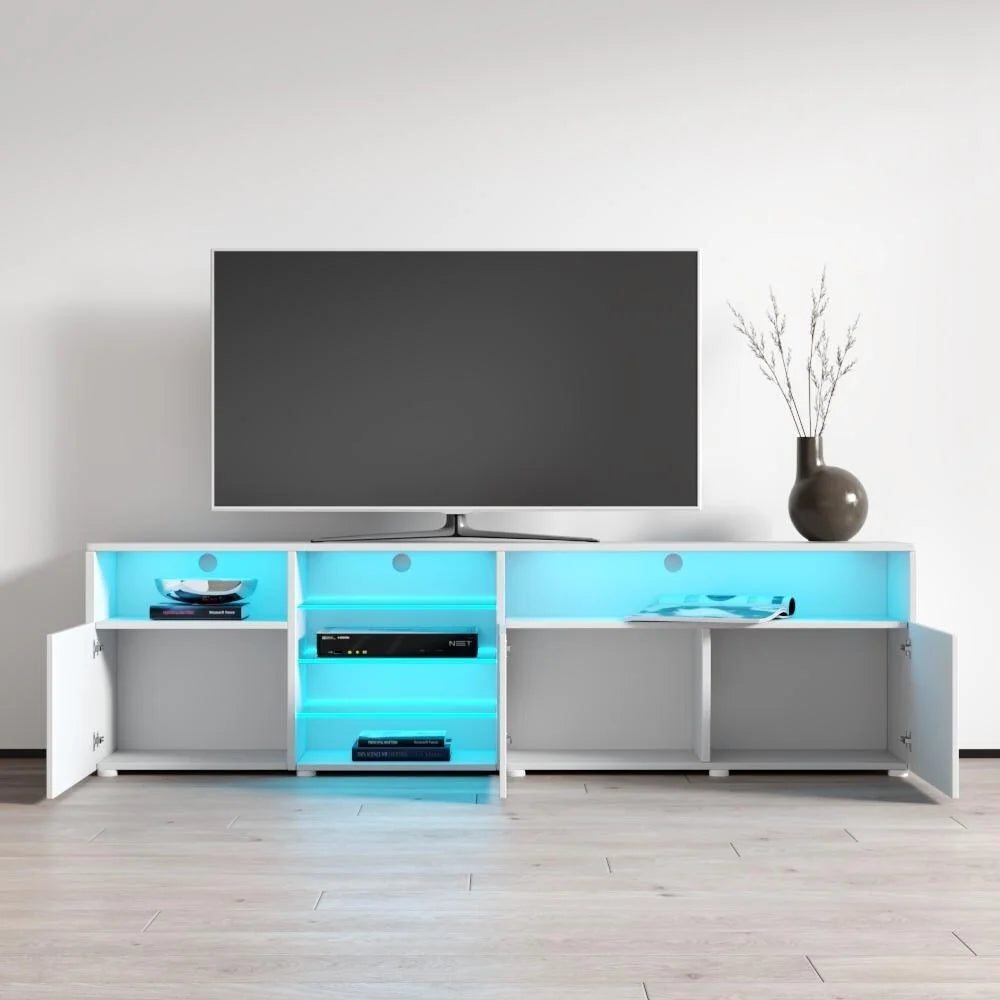 White Glossy 79-inch Wide TV Stand Z1938
