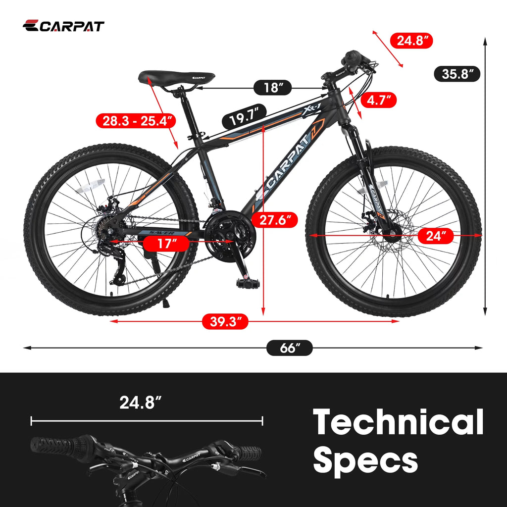 24 inch 21 Speed Mountain Bike Y1370