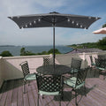 10 x 6.5ft LED Solar Patio Umbrella with Non-Fading Canopy D76071