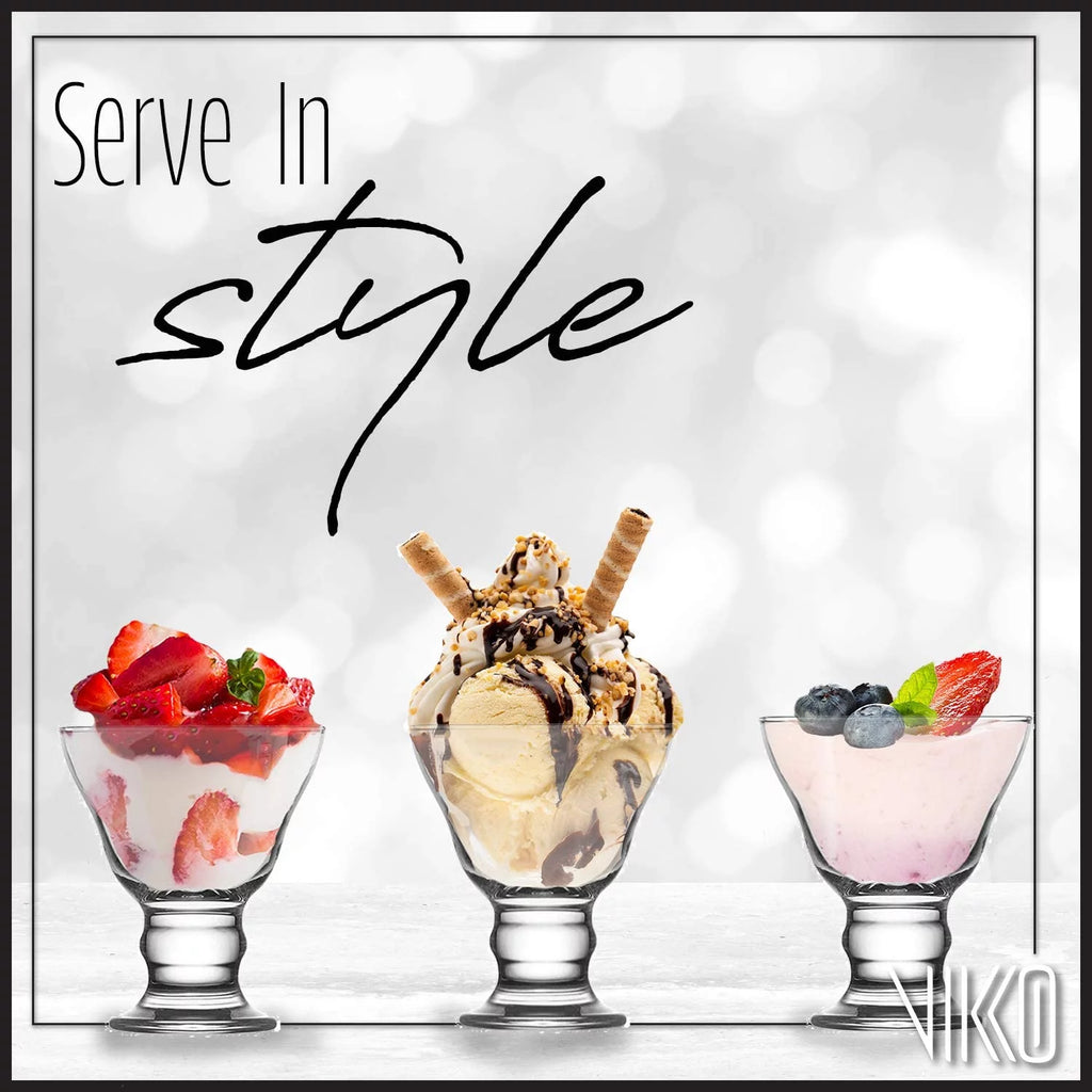 Glass Sundae Bowls Set of 6 Dishwasher Safe P570728