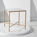 Glass Top Metal End Table D1987