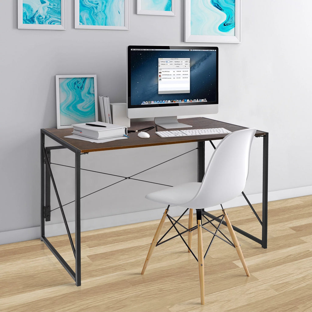 39 inch Folding Computer Desk Brown P51662