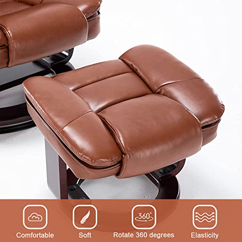 PU Leather Swivel Recliner with Ottoman Z1273