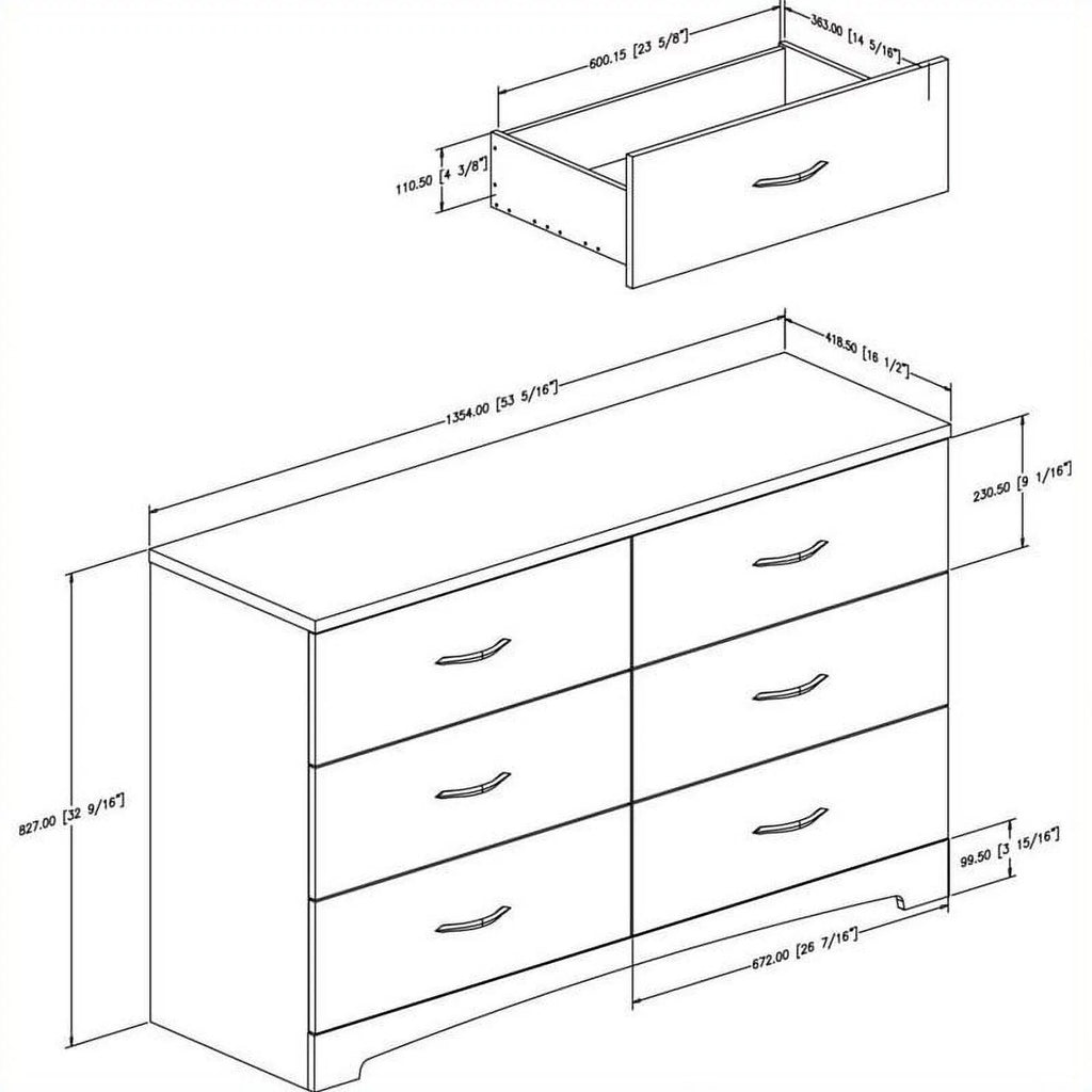 2-Piece 5-Drawer Chest and 6-Drawer Double Dresser Z111