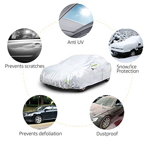 Silver Weatherproof Car Cover 150D Oxford K3594
