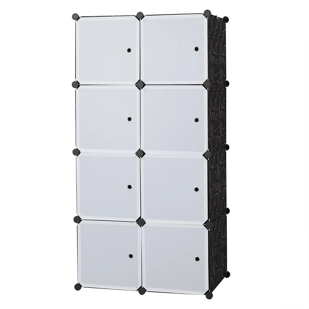 Black 8-Cube Modular Plastic Storage Organizer A16692