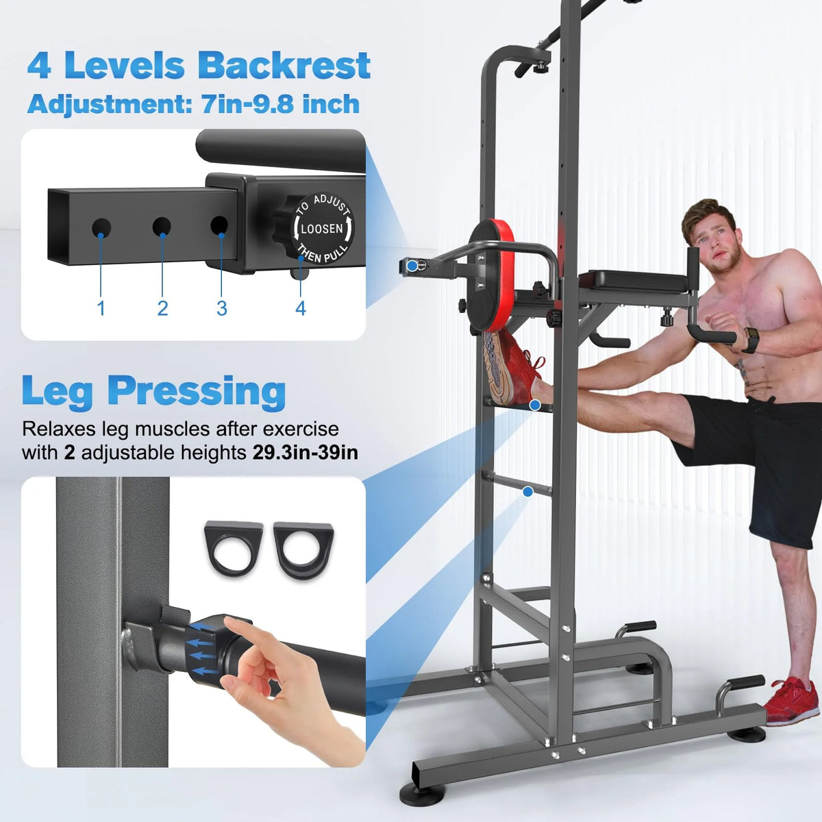 Power Tower Dip Station Pull up Bar G3399