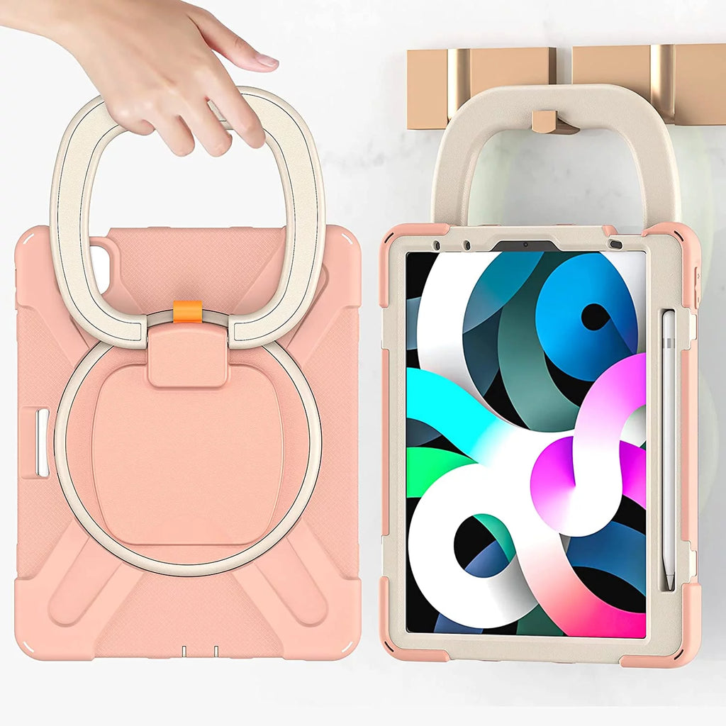 iPad Case with Rotatable Stand Shoulder Strap Pencil Holder Shockproof Silicone X70809