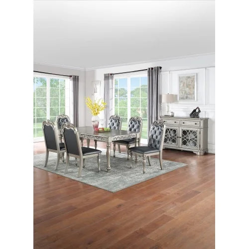 Set of 2 Grey Rubberwood Dining Chairs with Upholstered Seat O116440