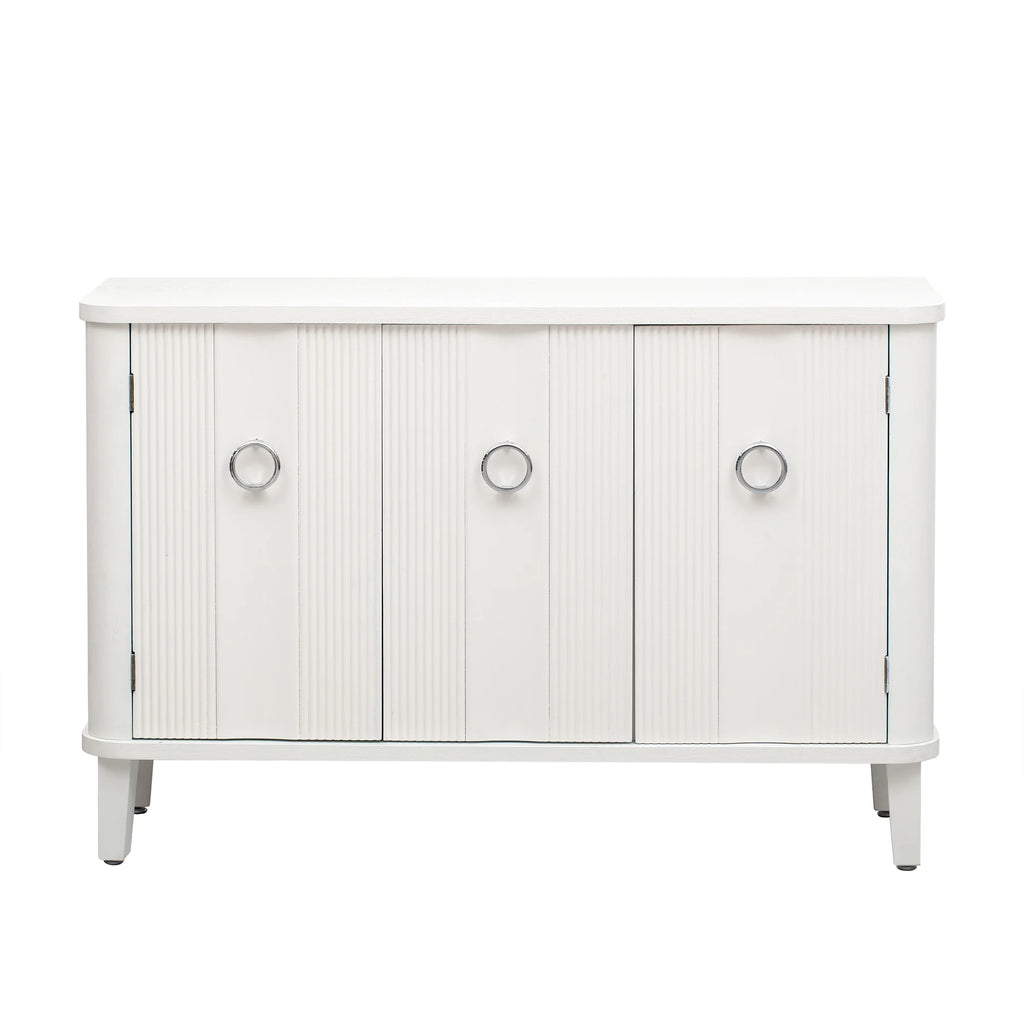 Solid Wood Veneer Storage Cabinet with Three Doors H5730