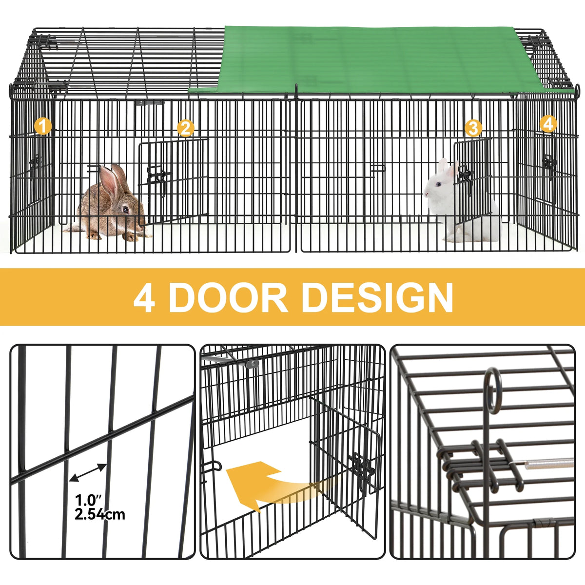 71-inch Metal Chicken Coop with Waterproof Cover O7026