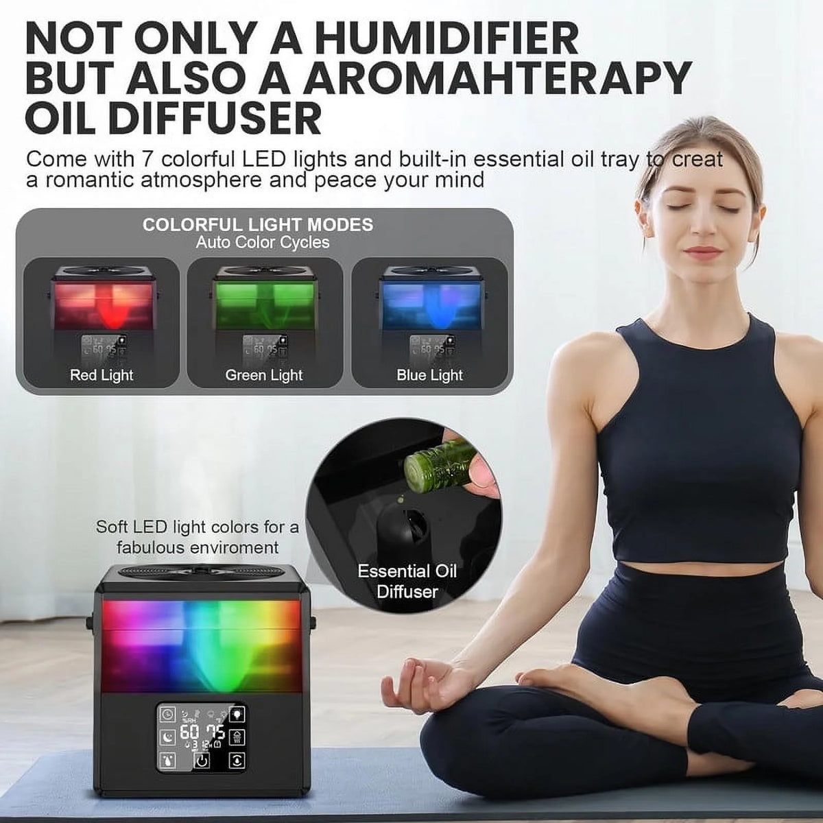 Black Warm & Cool Mist Humidifier with Remote Control E5089