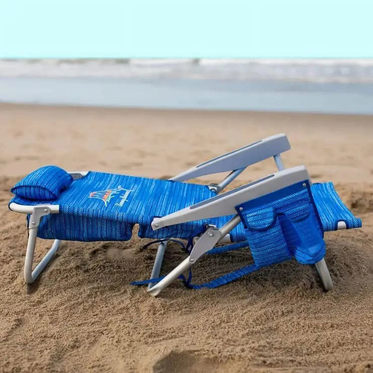 Backpack Beach Chair 5-Position Lay Flat Insulated Cooler Q666