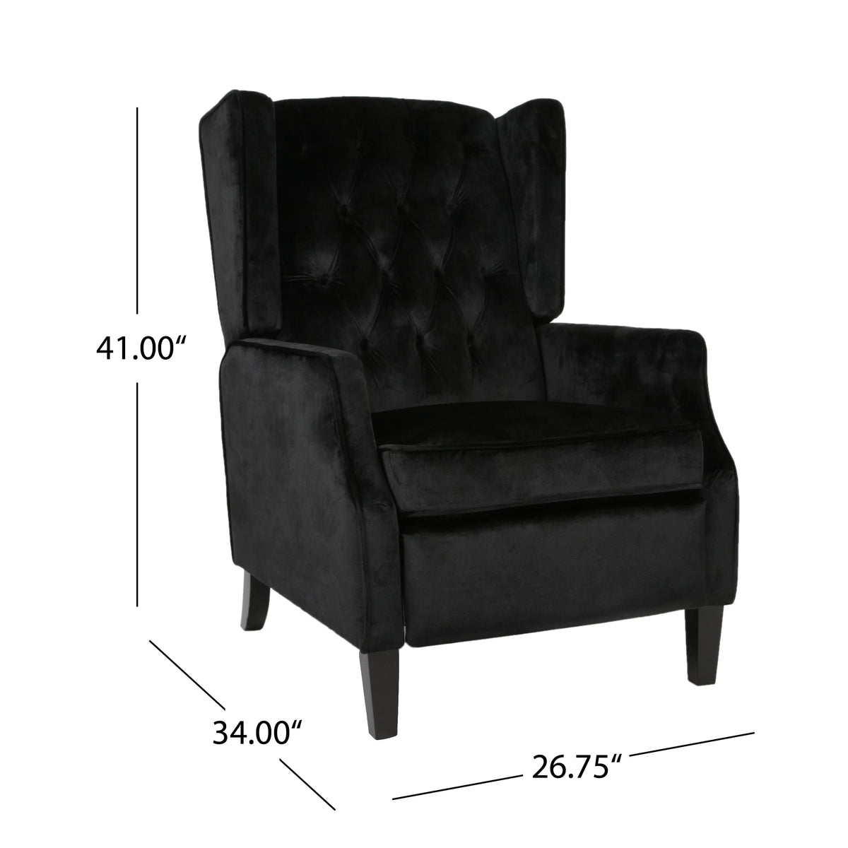 Fabric Tufted Wingback Recliner G54778