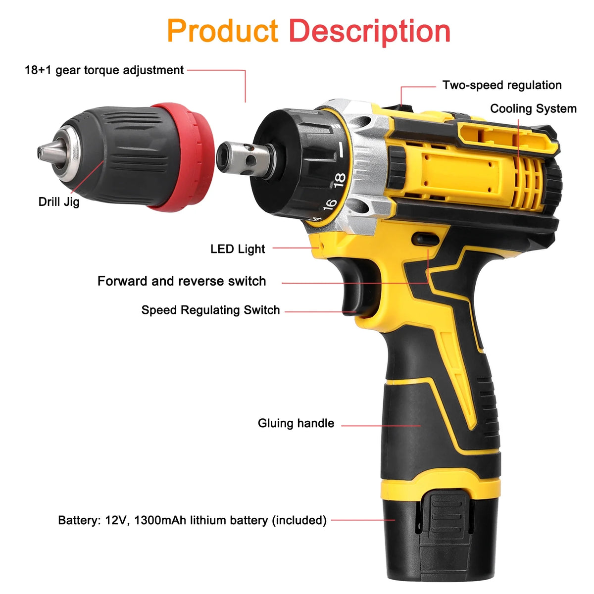 Electric Screwdriver 12 V Brushed Motor K207