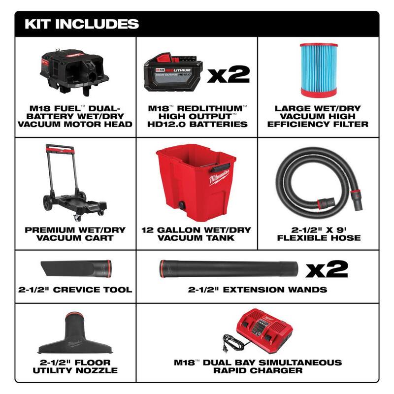 12 Gal. Cordless Wet/Dry Shop Vac Kit with Non-Marring Kit U879191