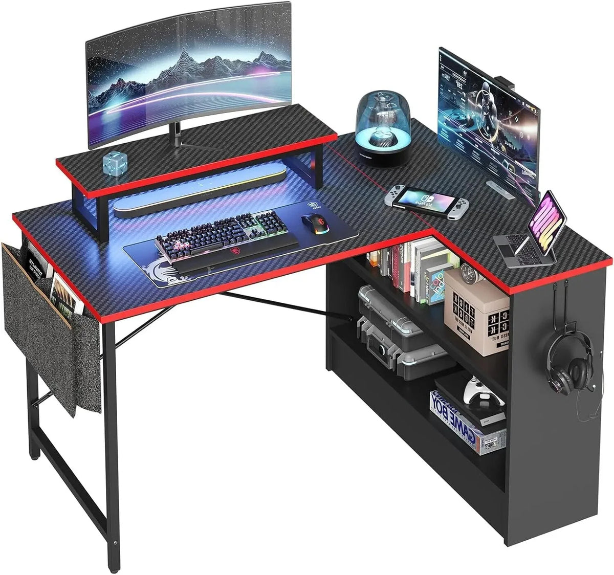 L Shaped Corner Computer Desk with Storage X3498