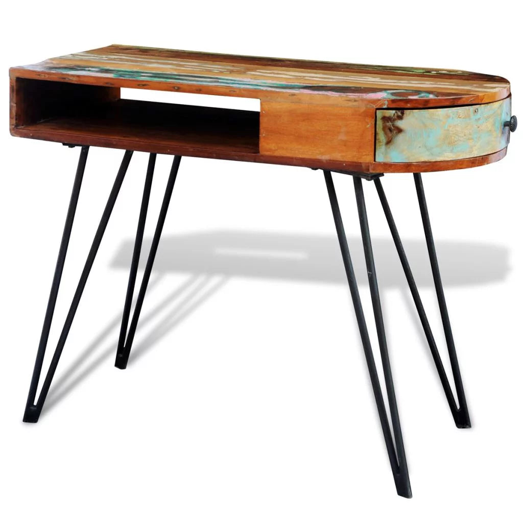 Solid Wood Desk with Iron Pin Legs V777