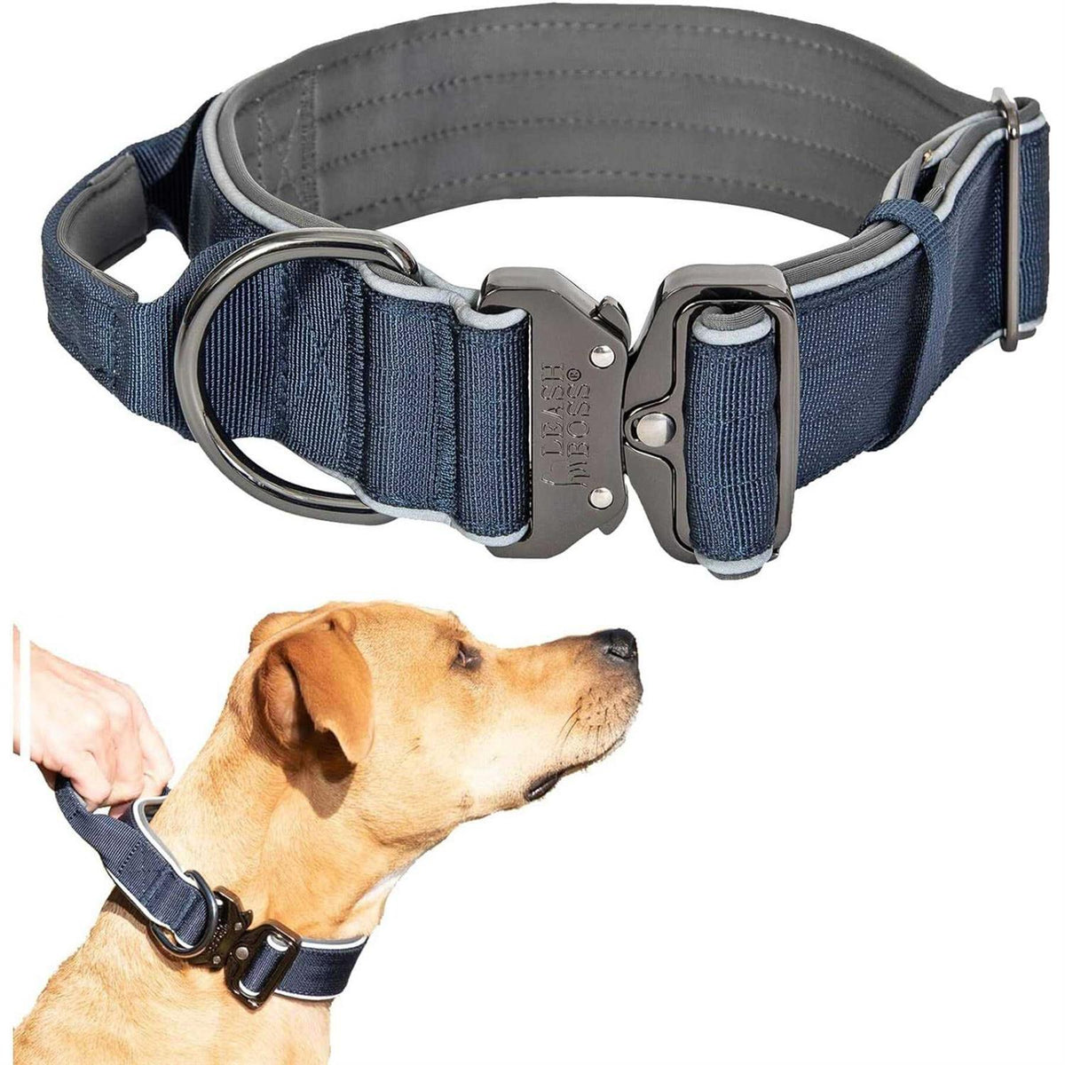 Heavy-Duty Adjustable Dog Collar with Handle A757956